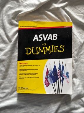 ASVAB For Dummies Test Prep Book - Black & Yellow Cover